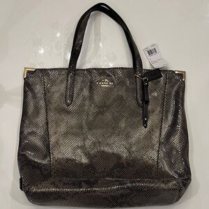 Coach Shimmering Black Tote Bag